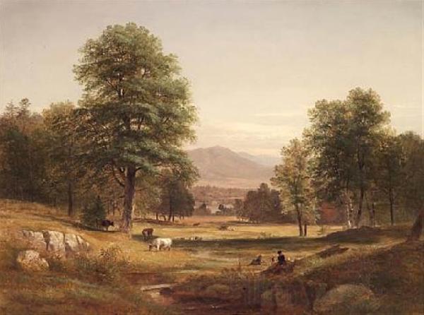 Samuel Lancaster Gerry Peaceful afternoon with sheep and cows. Germany oil painting art